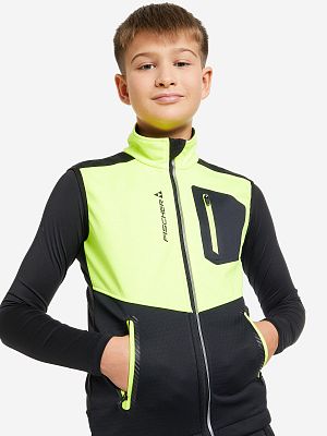 Превью  Жилет лыжный FISCHER Softshell Junior Черный/Лимонный